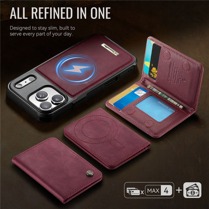 CaseMe iPhone 17 Pro 2-in-1 Detachable Magnetic Wallet Case
