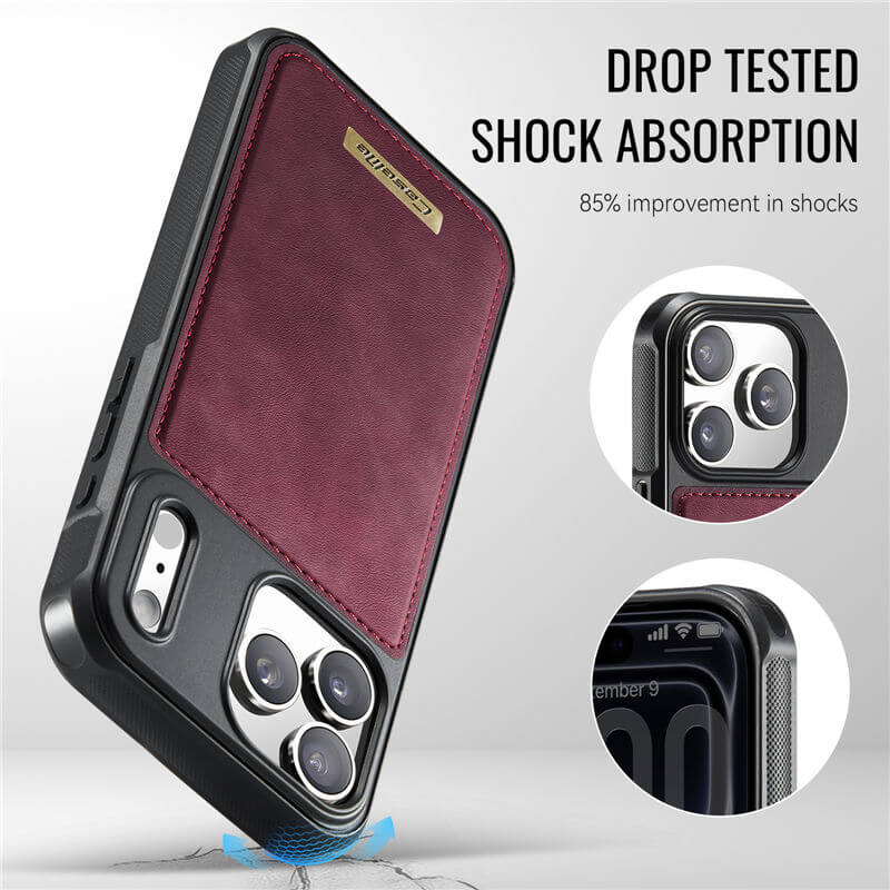 CaseMe iPhone 17 Pro 2-in-1 Detachable Magnetic Wallet Case