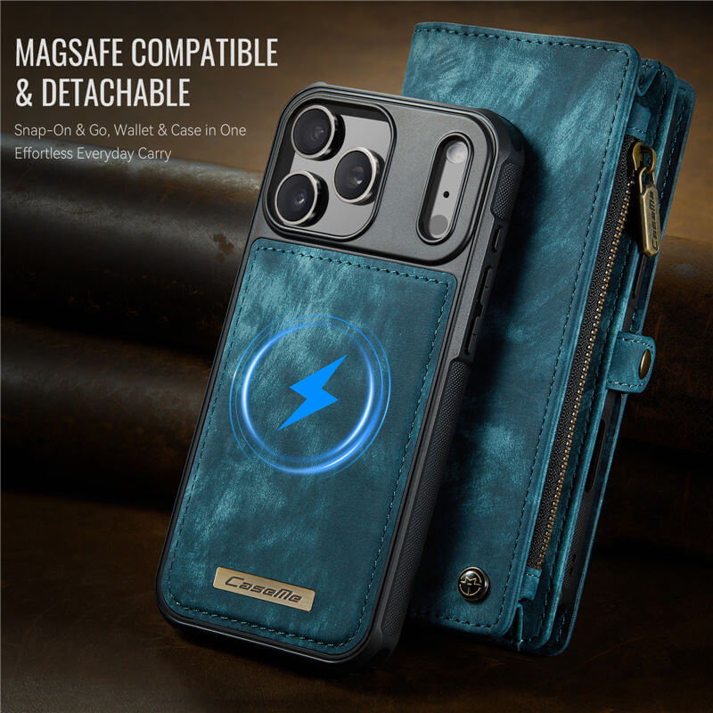 CaseMe iPhone 17 Pro 2-in-1 Magnetic RFID Wallet Case