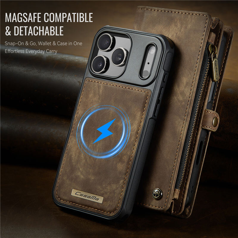 CaseMe iPhone 17 Pro 2-in-1 Magnetic RFID Wallet Case
