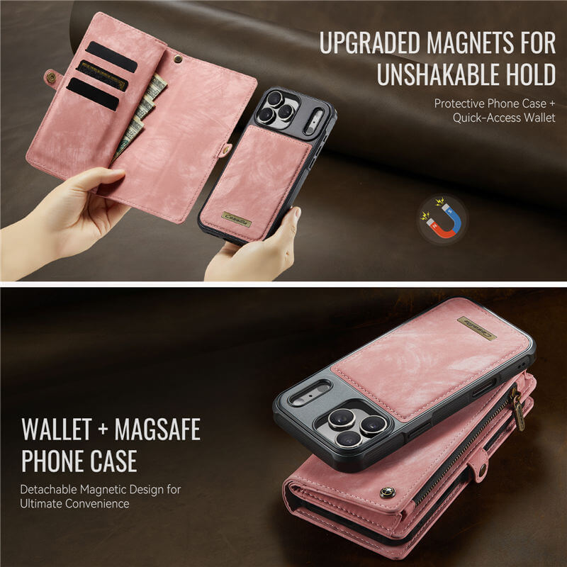 CaseMe iPhone 17 Pro 2-in-1 Magnetic RFID Wallet Case