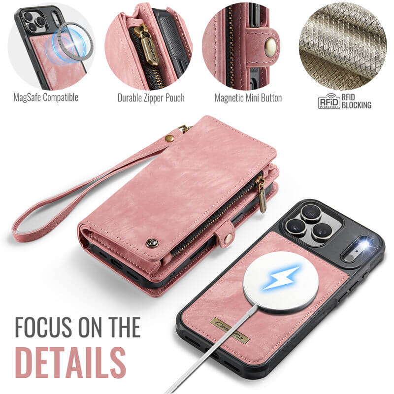 CaseMe iPhone 17 Pro 2-in-1 Magnetic RFID Wallet Case
