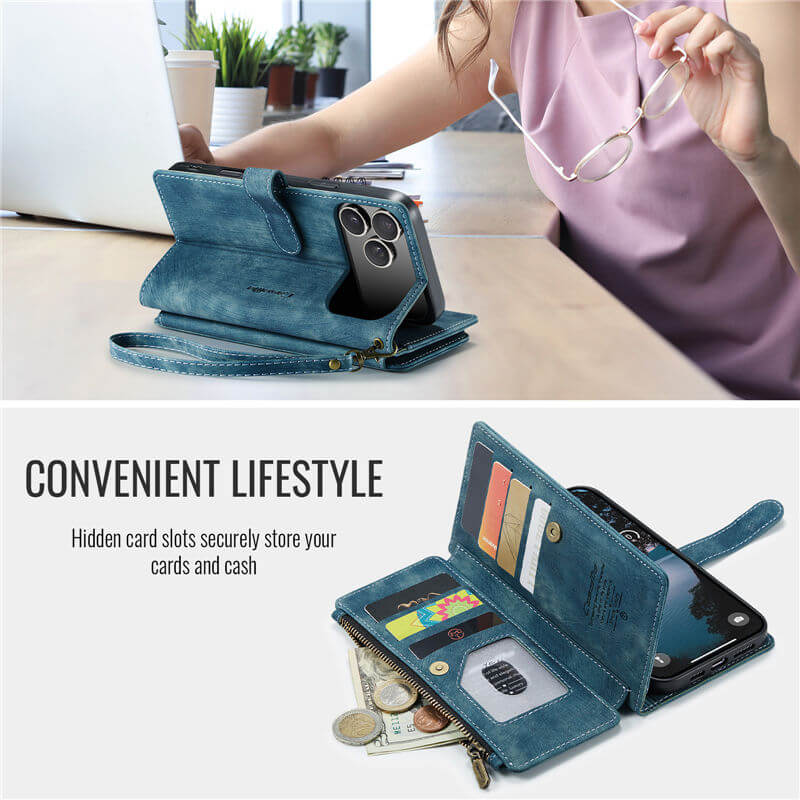 CaseMe iPhone 17 Pro Max Wallet Case with Wrist Strap