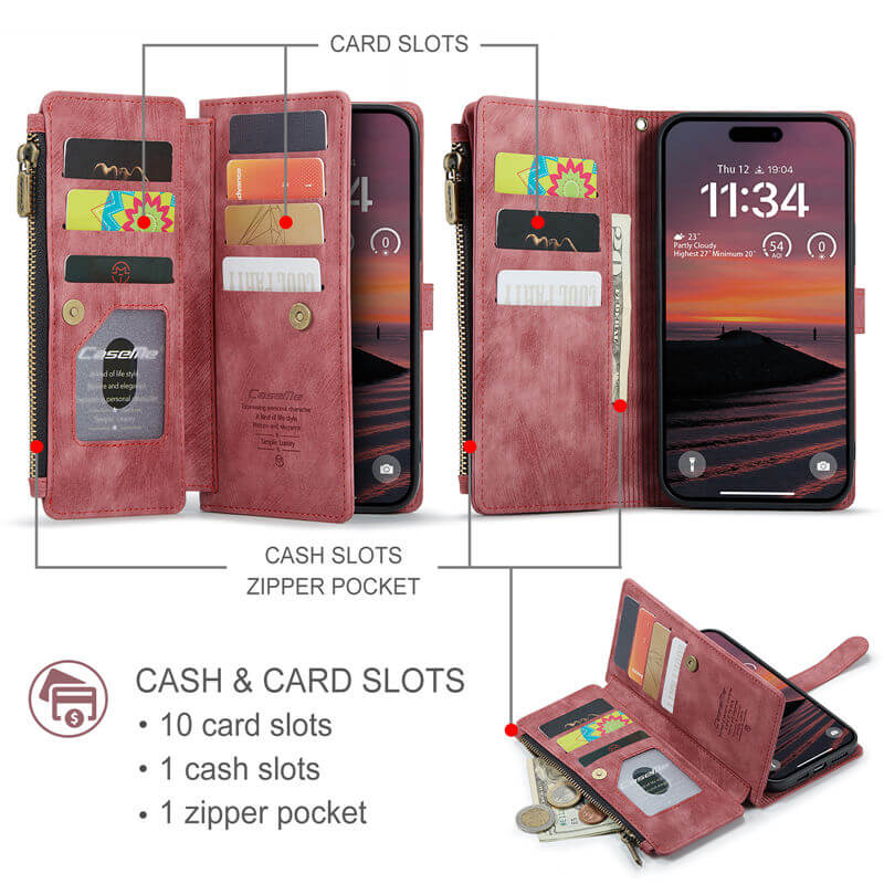 CaseMe iPhone 17 Pro Max Wallet Case with Wrist Strap