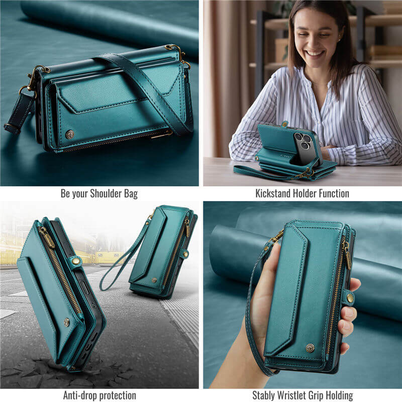 CaseMe iPhone 17 Pro Max Wallet RFID Blocking Crossbody Phone Case