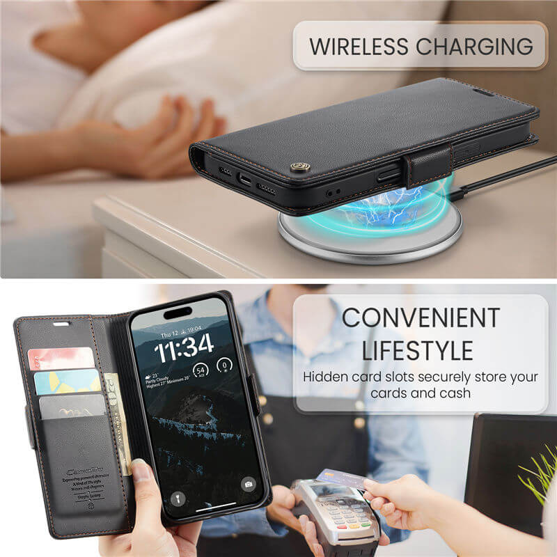 CaseMe iPhone 17 Pro Max Wallet RFID Blocking Case