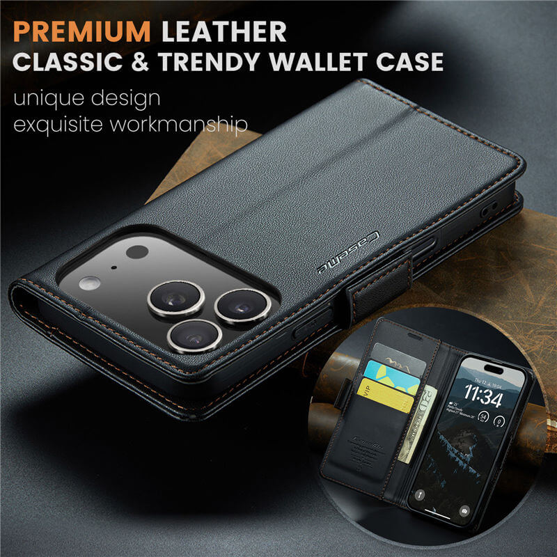 CaseMe iPhone 17 Pro Max Wallet RFID Blocking Case