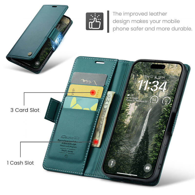 CaseMe iPhone 17 Pro Max Wallet RFID Blocking Case