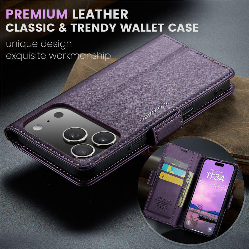 CaseMe iPhone 17 Pro Wallet RFID Blocking Case
