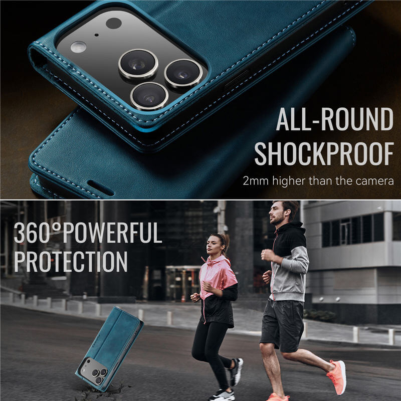 CaseMe iPhone 17 Pro Max Magnetic Wallet Case with RFID Blocking