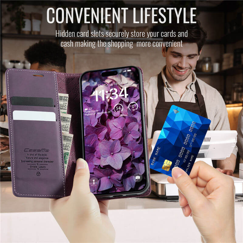 CaseMe iPhone 17 Pro Max Magnetic Wallet Case with RFID Blocking