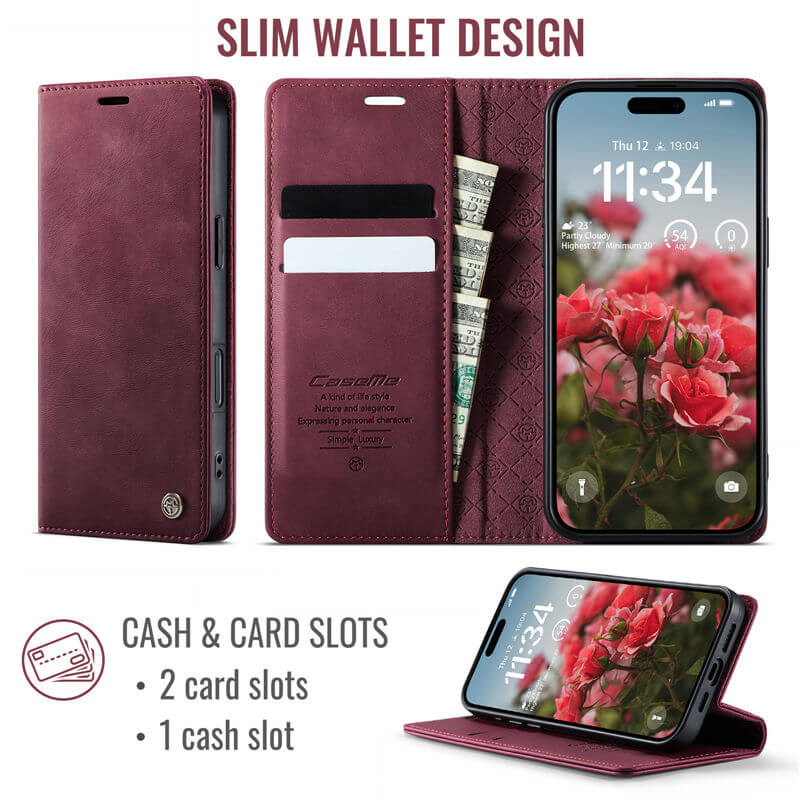 CaseMe iPhone 17 Pro Max Magnetic Wallet Case with RFID Blocking