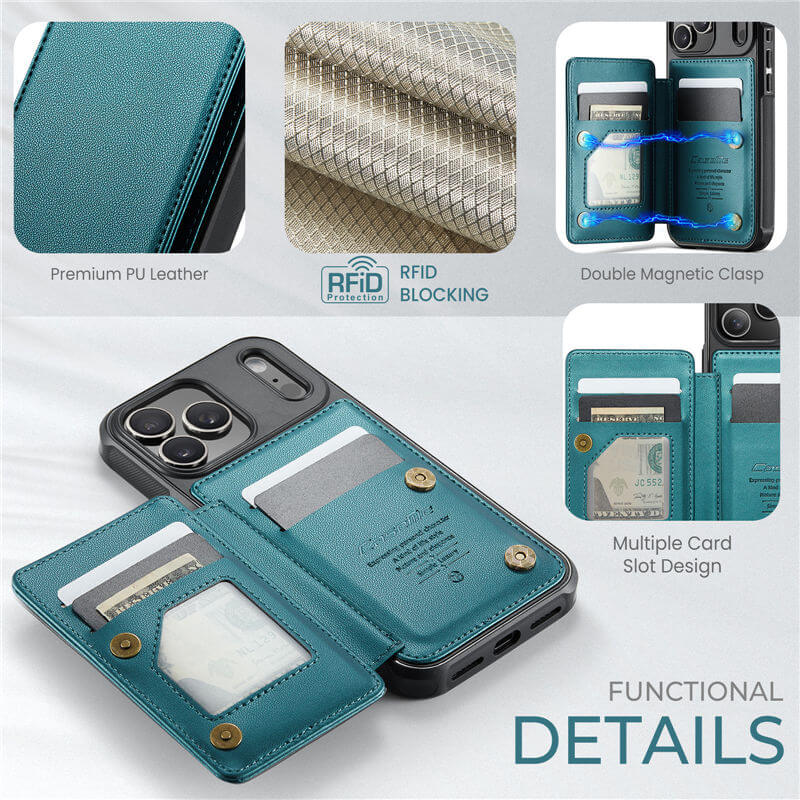 CaseMe iPhone 17 Pro RFID Blocking Card Holder Case