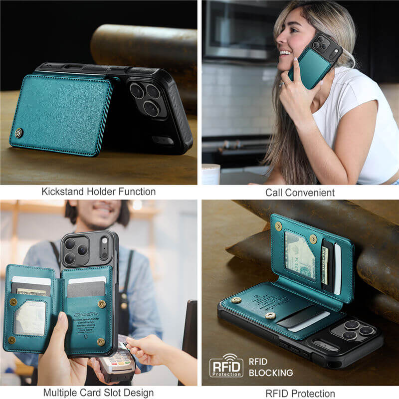 CaseMe iPhone 17 Pro RFID Blocking Card Holder Case