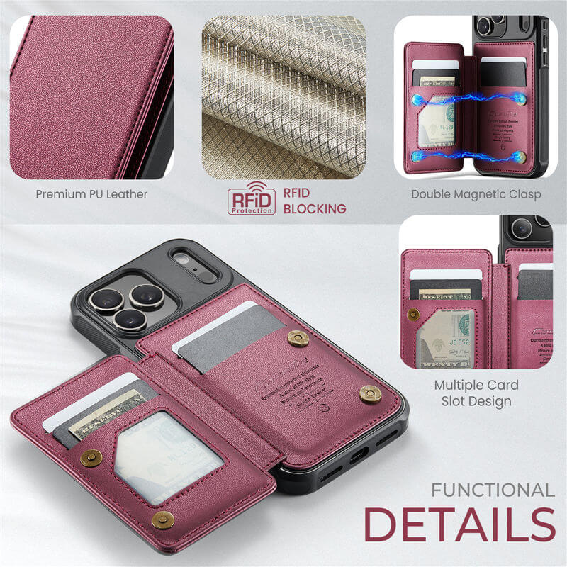 CaseMe iPhone 17 Pro RFID Blocking Card Holder Case