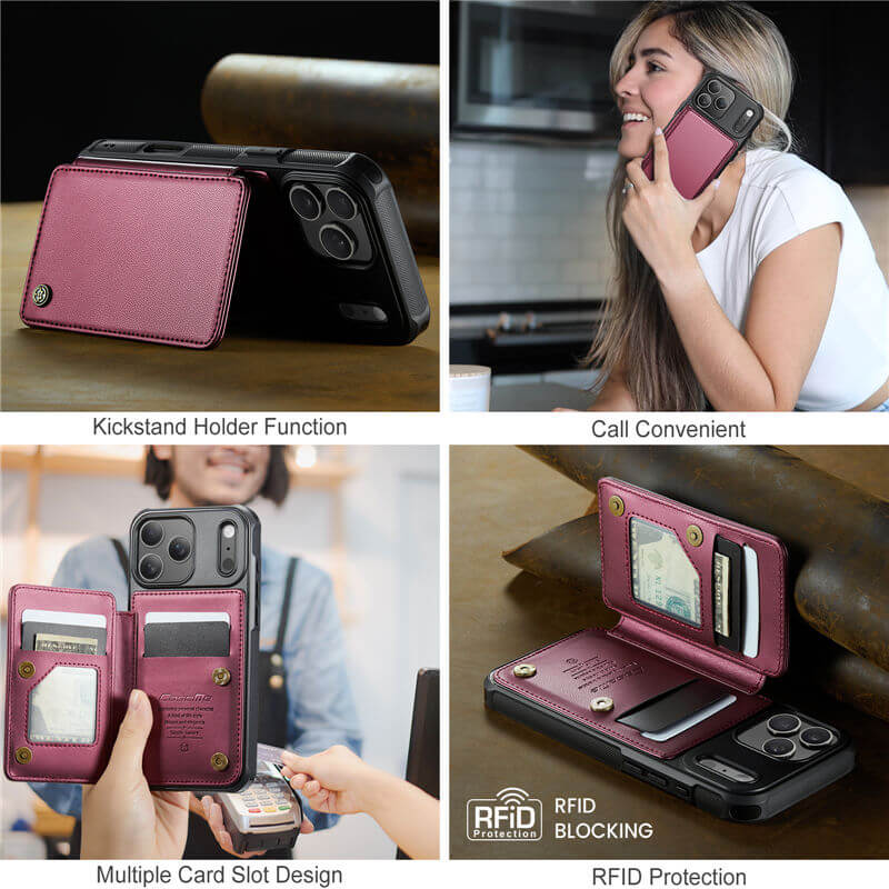 CaseMe iPhone 17 Pro RFID Blocking Card Holder Case