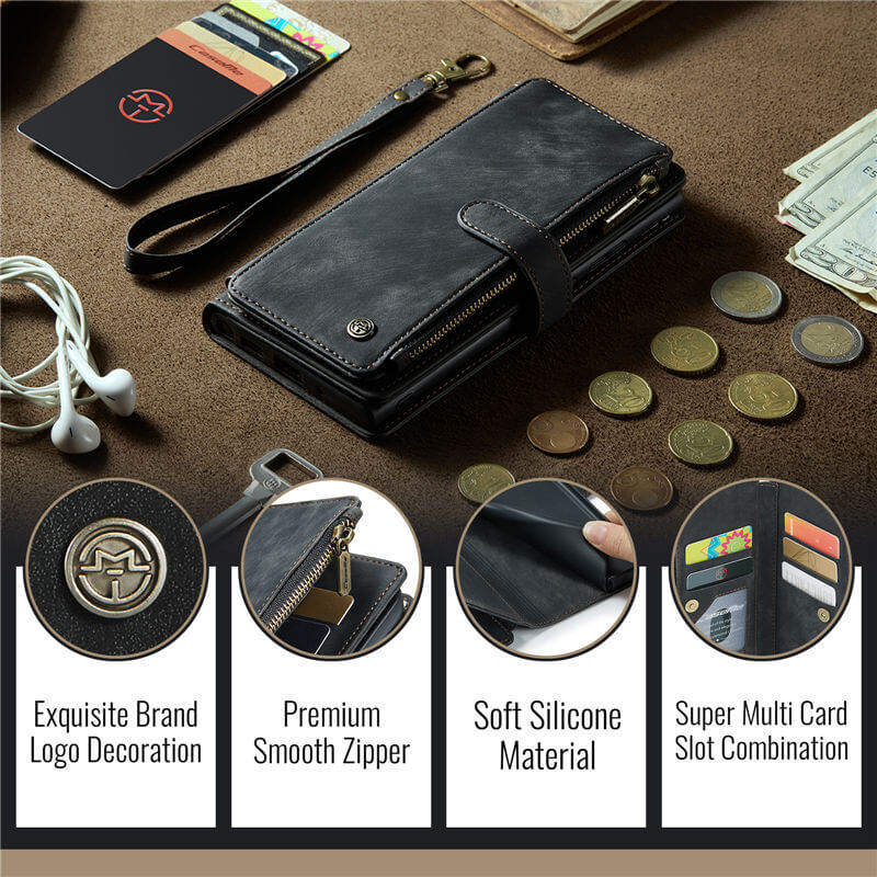 CaseMe iPhone 17 Pro Wallet Case with Wrist Strap
