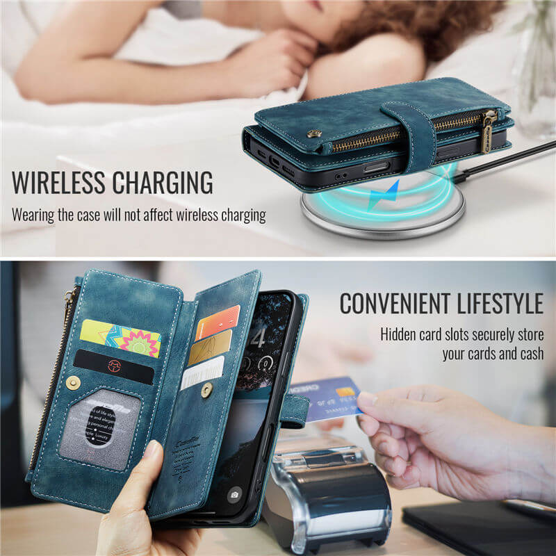 CaseMe iPhone 17 Pro Wallet Case with Wrist Strap