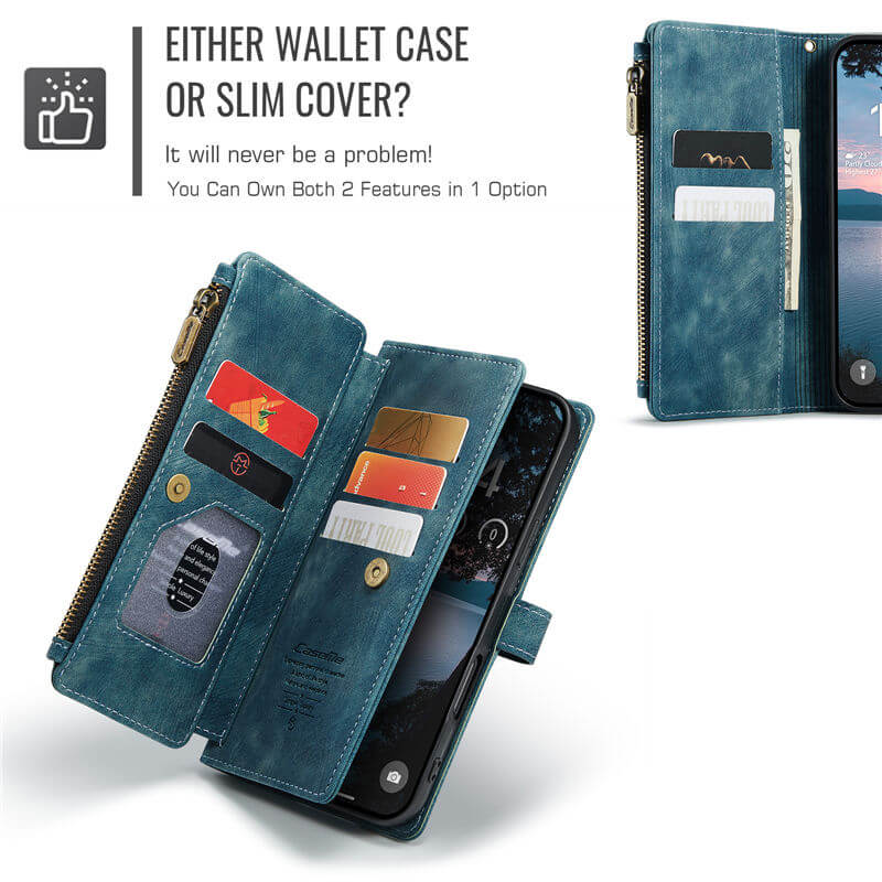 CaseMe iPhone 17 Pro Wallet Case with Wrist Strap