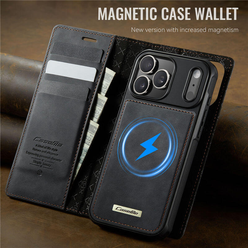 CaseMe iPhone 17 Pro 2-in-1 Magnetic Wallet Case