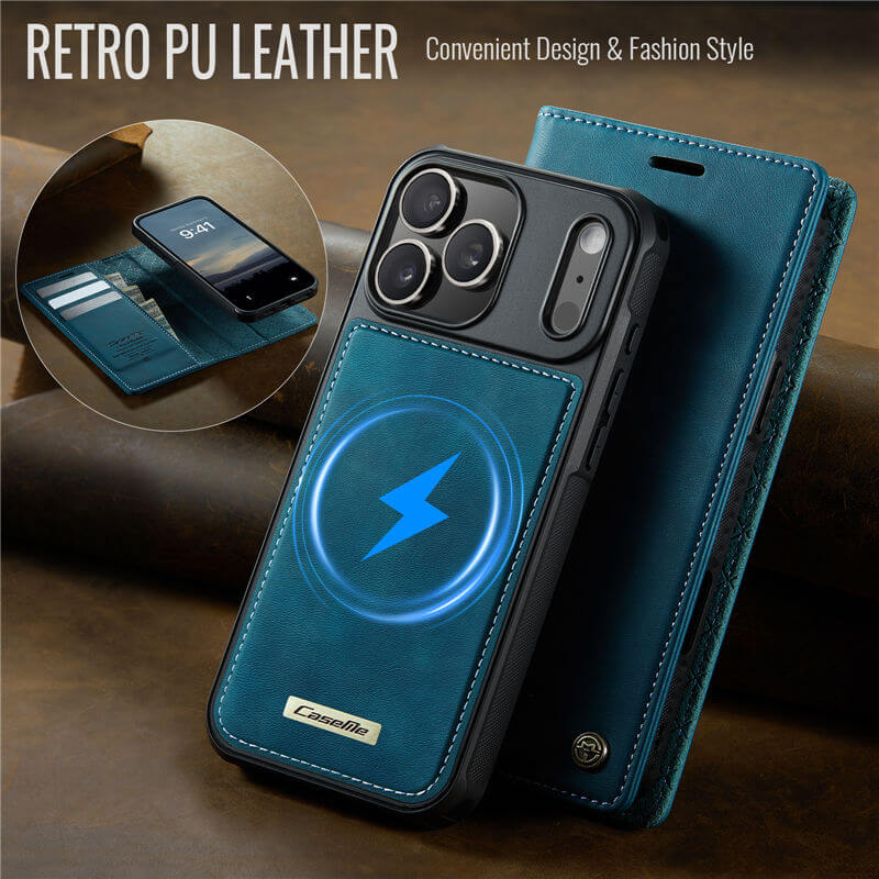 CaseMe iPhone 17 Pro Max 2-in-1 Magnetic Wallet Case