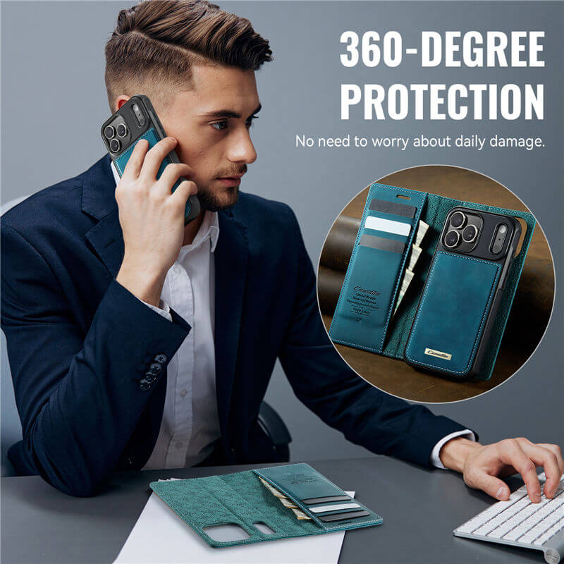 CaseMe iPhone 17 Pro Max 2-in-1 Magnetic Wallet Case