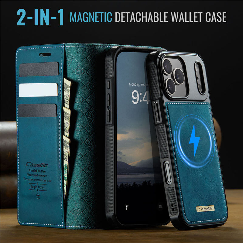 CaseMe iPhone 17 Pro Max 2-in-1 Magnetic Wallet Case