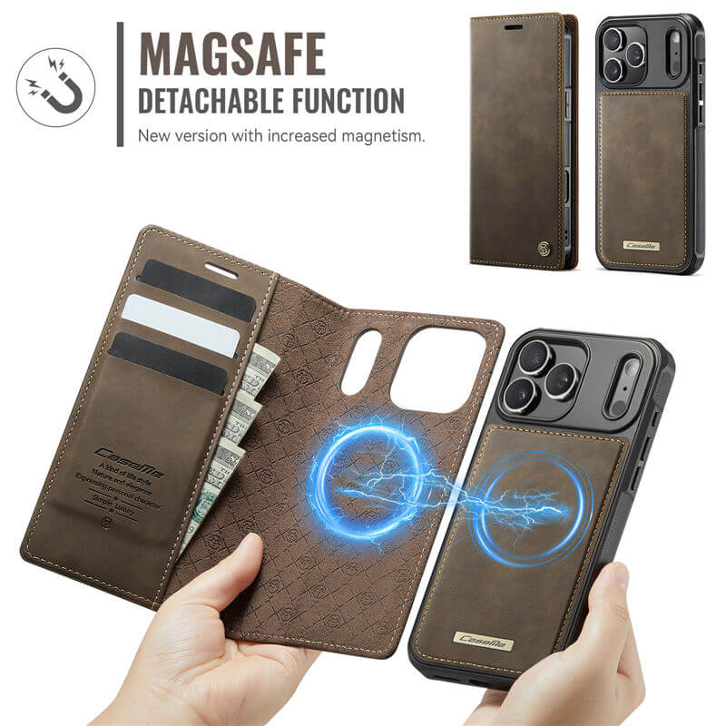 CaseMe iPhone 17 Pro 2-in-1 Magnetic Wallet Case