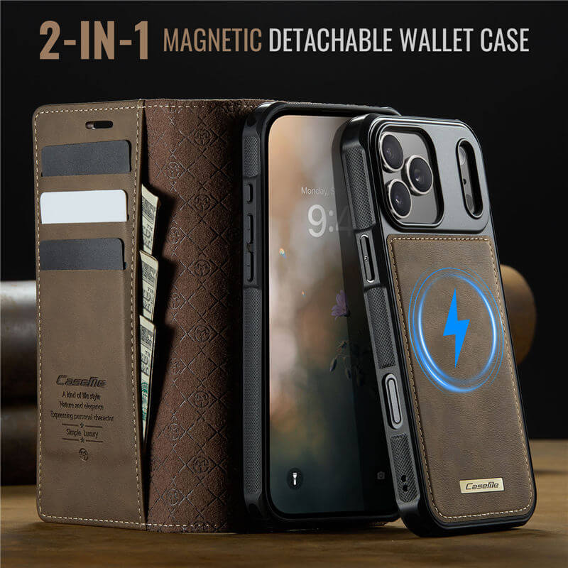 CaseMe iPhone 17 Pro 2-in-1 Magnetic Wallet Case