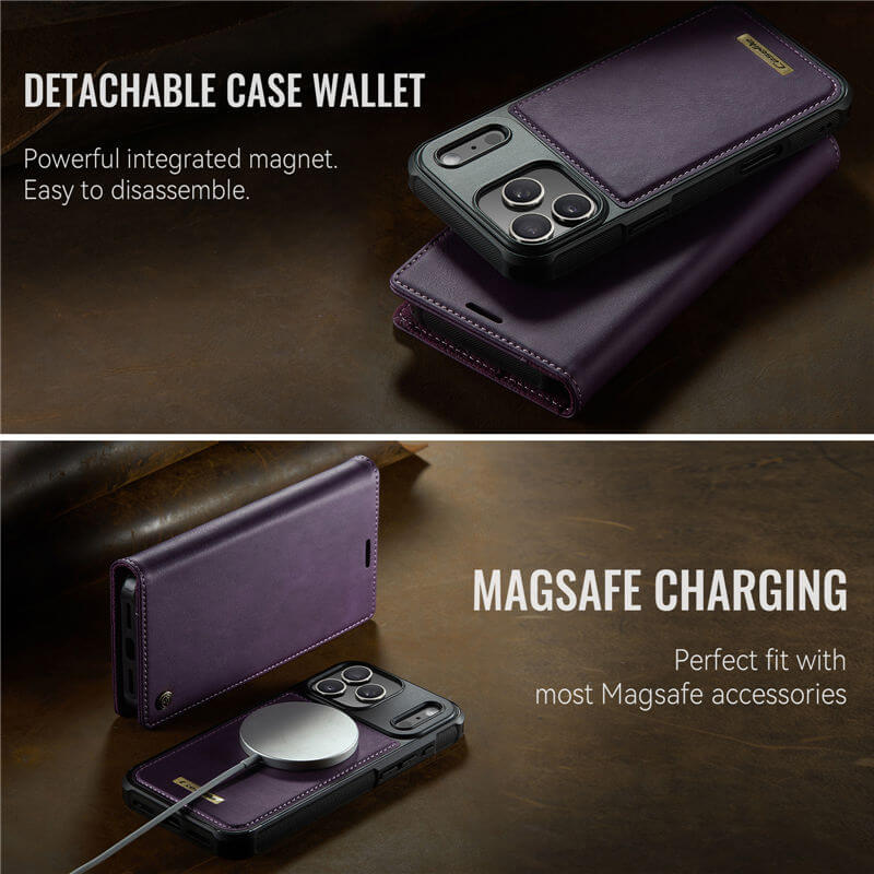 CaseMe iPhone 17 Pro Max 2-in-1 Magnetic Wallet Case