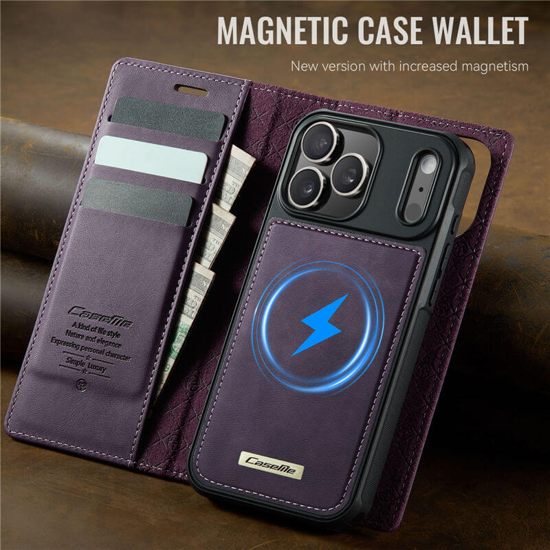 CaseMe iPhone 17 Pro Max 2-in-1 Magnetic Wallet Case