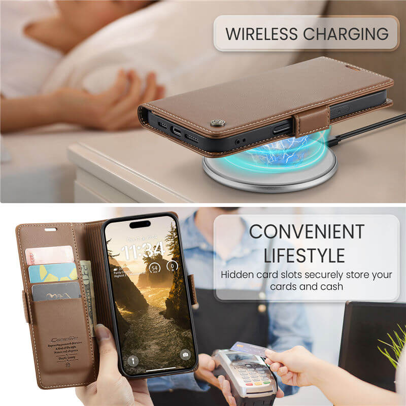 CaseMe iPhone 17 Wallet RFID Blocking Case