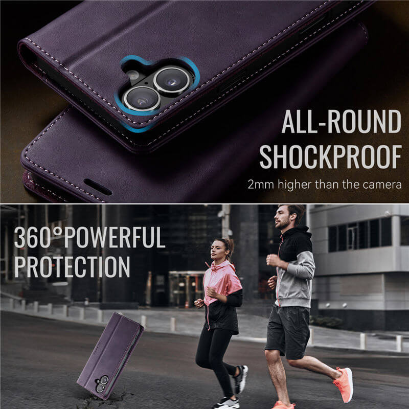 CaseMe iPhone 17 Magnetic Wallet Case with RFID Blocking