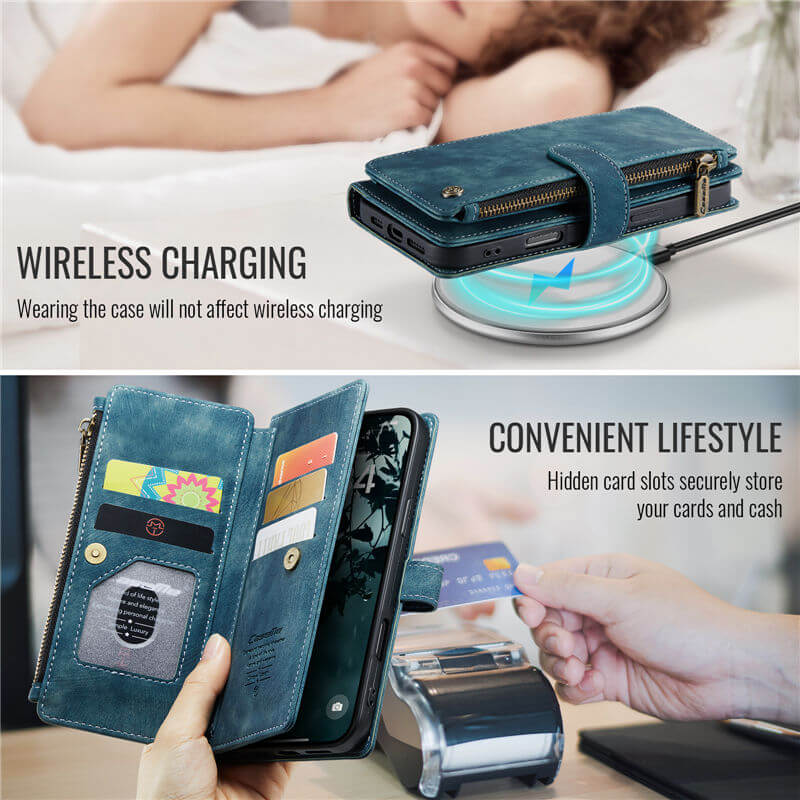 CaseMe iPhone 17 Wallet Case with Wrist Strap