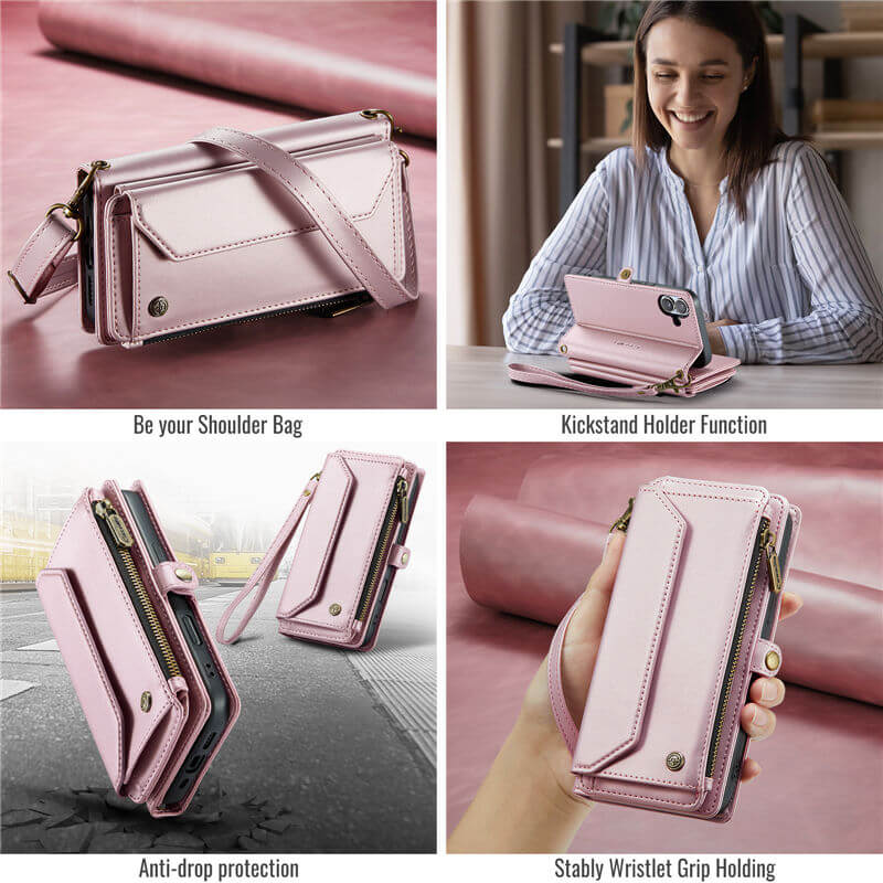 CaseMe iPhone 17 Wallet RFID Blocking Crossbody Phone Case