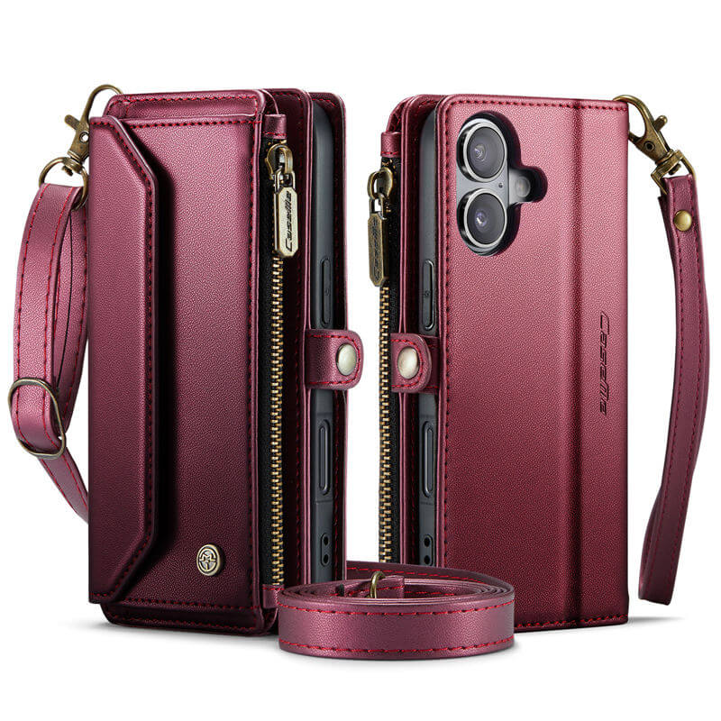 CaseMe iPhone 17 Wallet RFID Blocking Crossbody Phone Case