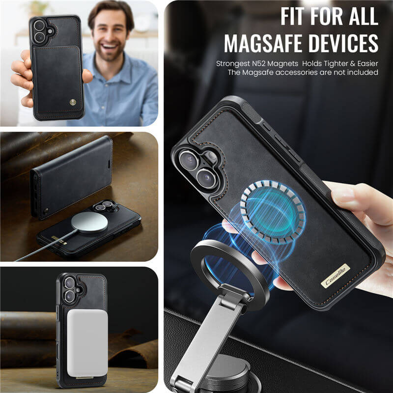 CaseMe iPhone 17 2-in-1 Magnetic Wallet Case