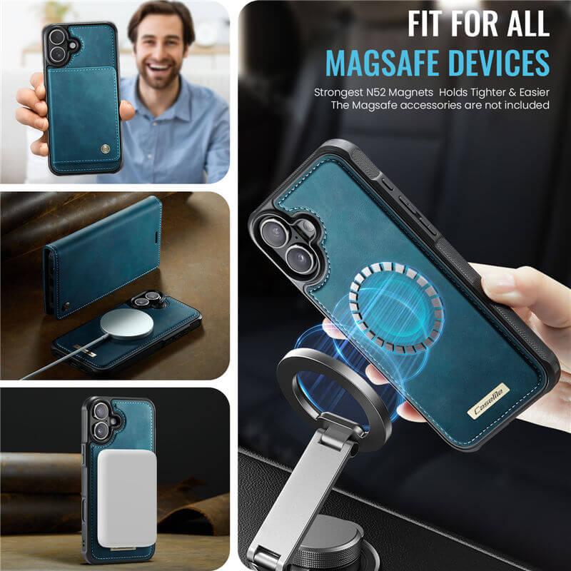 CaseMe iPhone 17 2-in-1 Magnetic Wallet Case