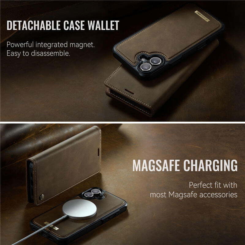 CaseMe iPhone 17 2-in-1 Magnetic Wallet Case