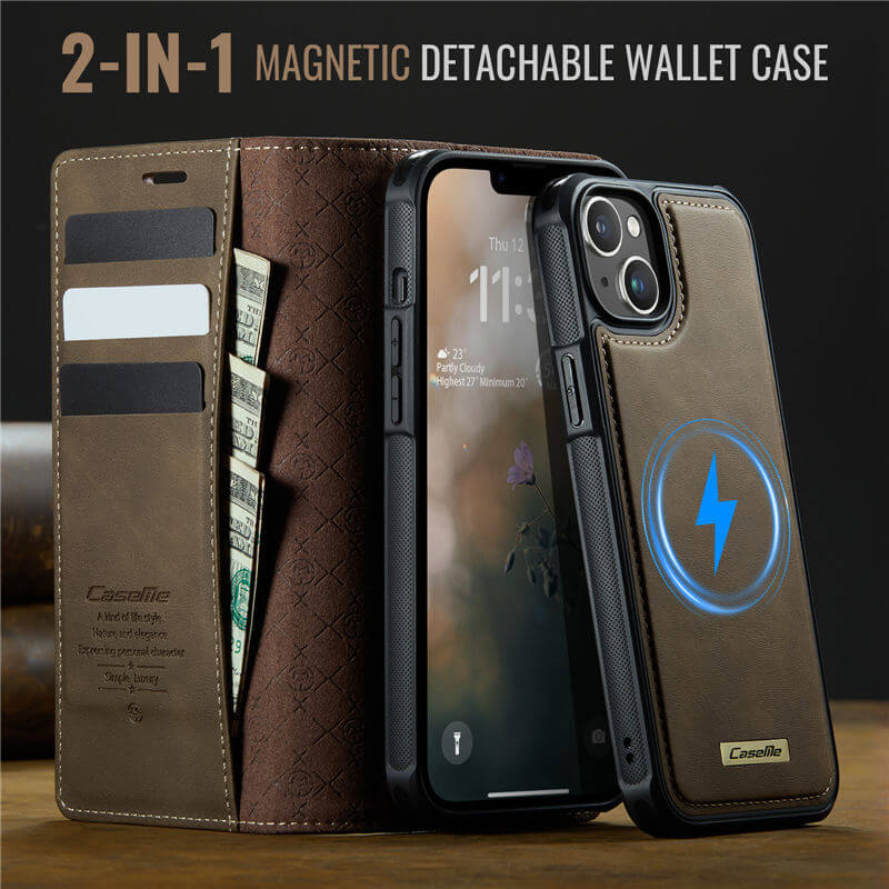 CaseMe iPhone 17 2-in-1 Magnetic Wallet Case