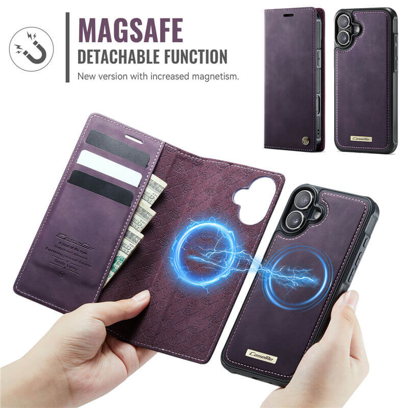 CaseMe iPhone 17 2-in-1 Magnetic Wallet Case