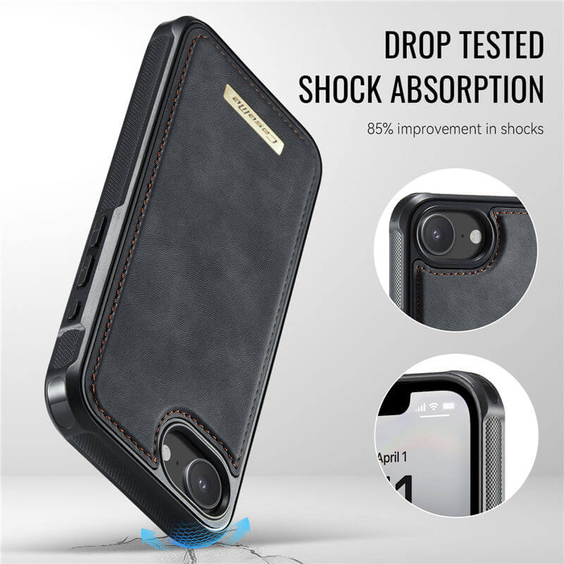 CaseMe iPhone 16e 2-in-1 Detachable Magnetic Wallet Case