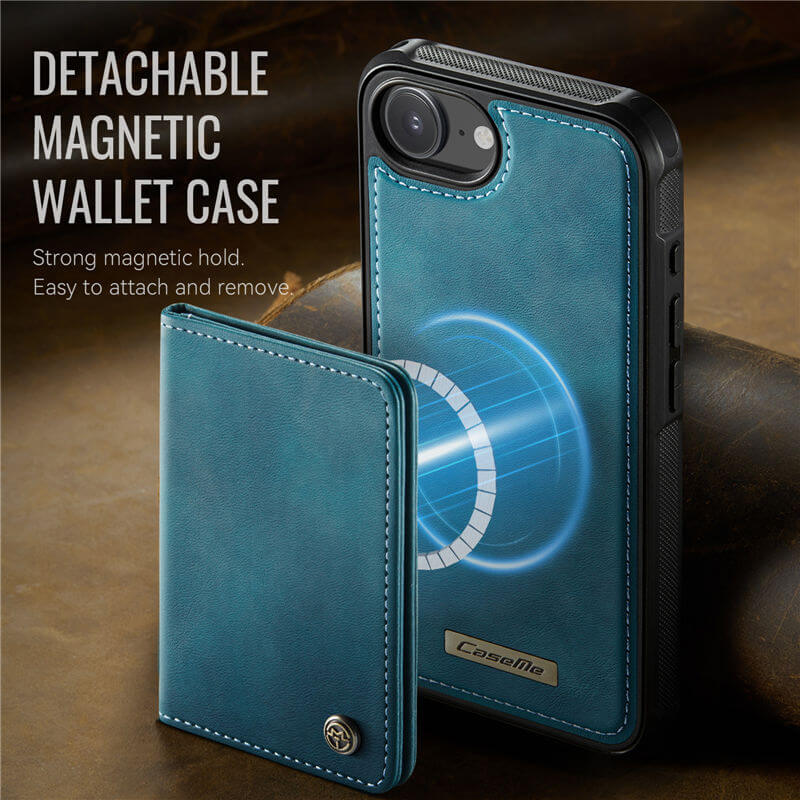 CaseMe iPhone 16e 2-in-1 Detachable Magnetic Wallet Case
