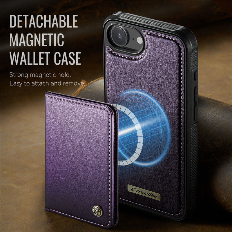 CaseMe iPhone 17e 2-in-1 Detachable Magnetic Wallet Case