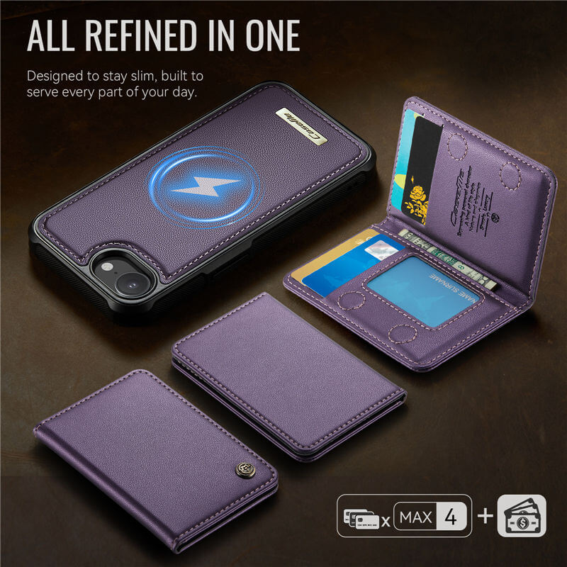 CaseMe iPhone 17e 2-in-1 Detachable Magnetic Wallet Case