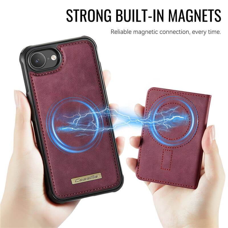 CaseMe iPhone 16e 2-in-1 Detachable Magnetic Wallet Case