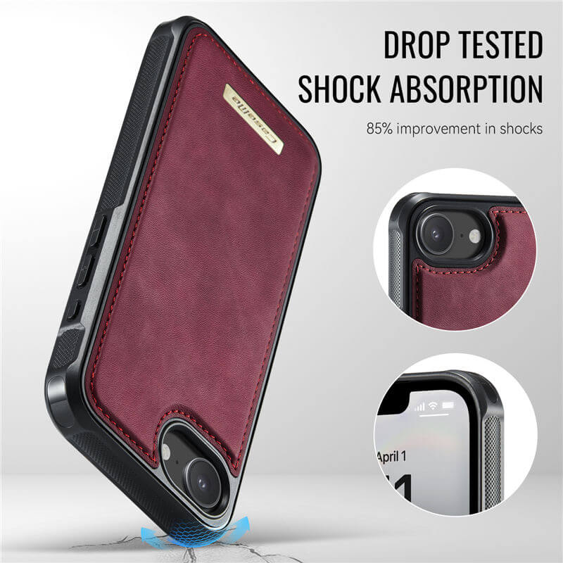 CaseMe iPhone 16e 2-in-1 Detachable Magnetic Wallet Case
