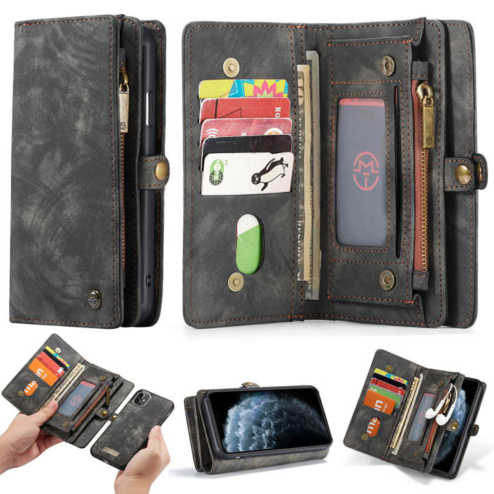 CaseMe iPhone 11 Wallet Magnetic Detachable 2 in 1 Case Black