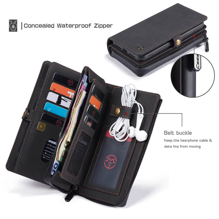 CaseMe iPhone 8 Plus/7 Plus Multi-Functional Wallet Case Black
