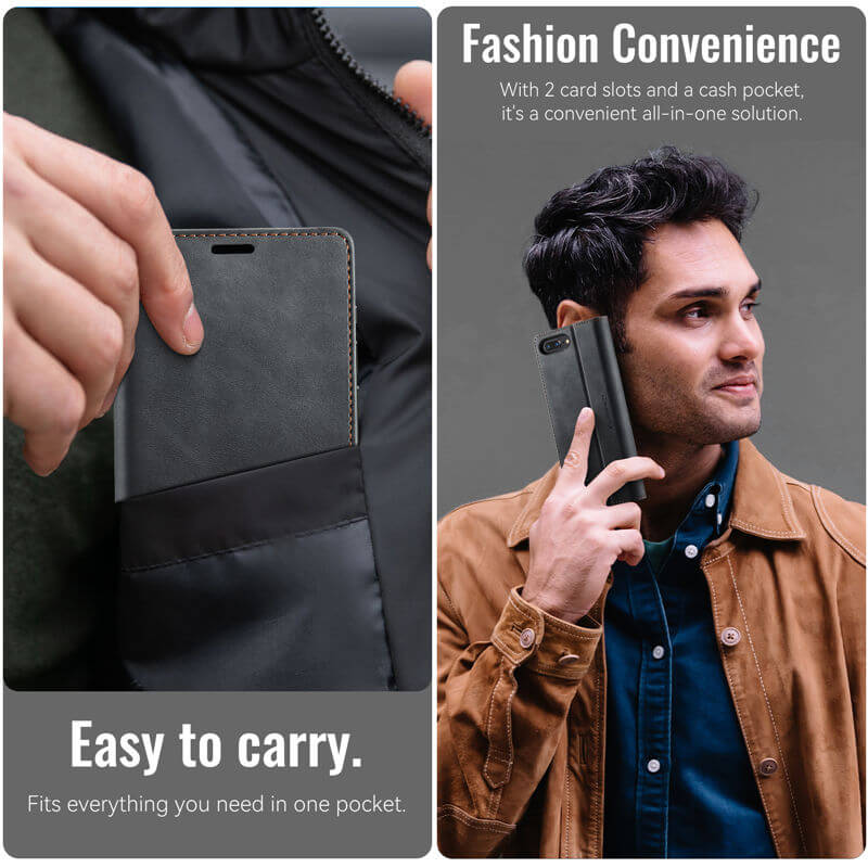 CaseMe iPhone 7 Plus/8 Plus Magnetic Wallet Case with RFID Blocking